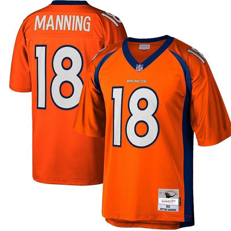Men's Mitchell & Ness Peyton Manning Orange Denver Broncos Big & Tall 2015 Retired Player Replica Jersey, Size: 4XLT Product Image