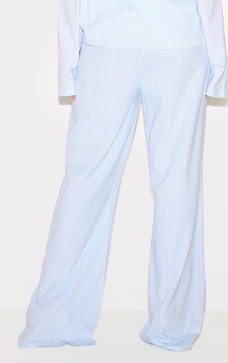 PRETTYLITTLETHING Blue Stripe Wide Leg Pj Bottoms Product Image