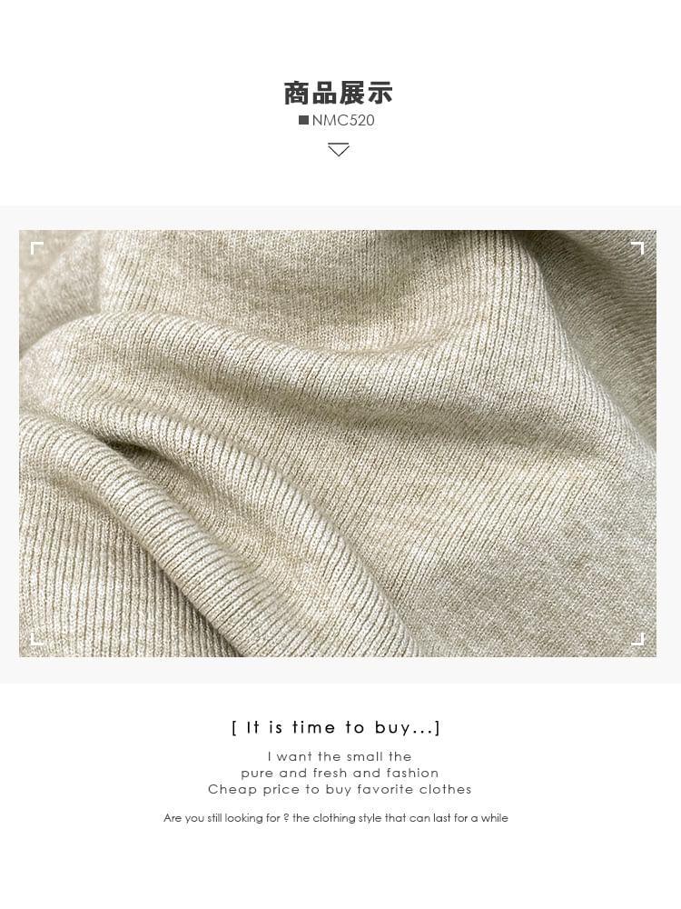Window-Front Mock-Neck Knit Midi Dress in 5 Colors Product Image