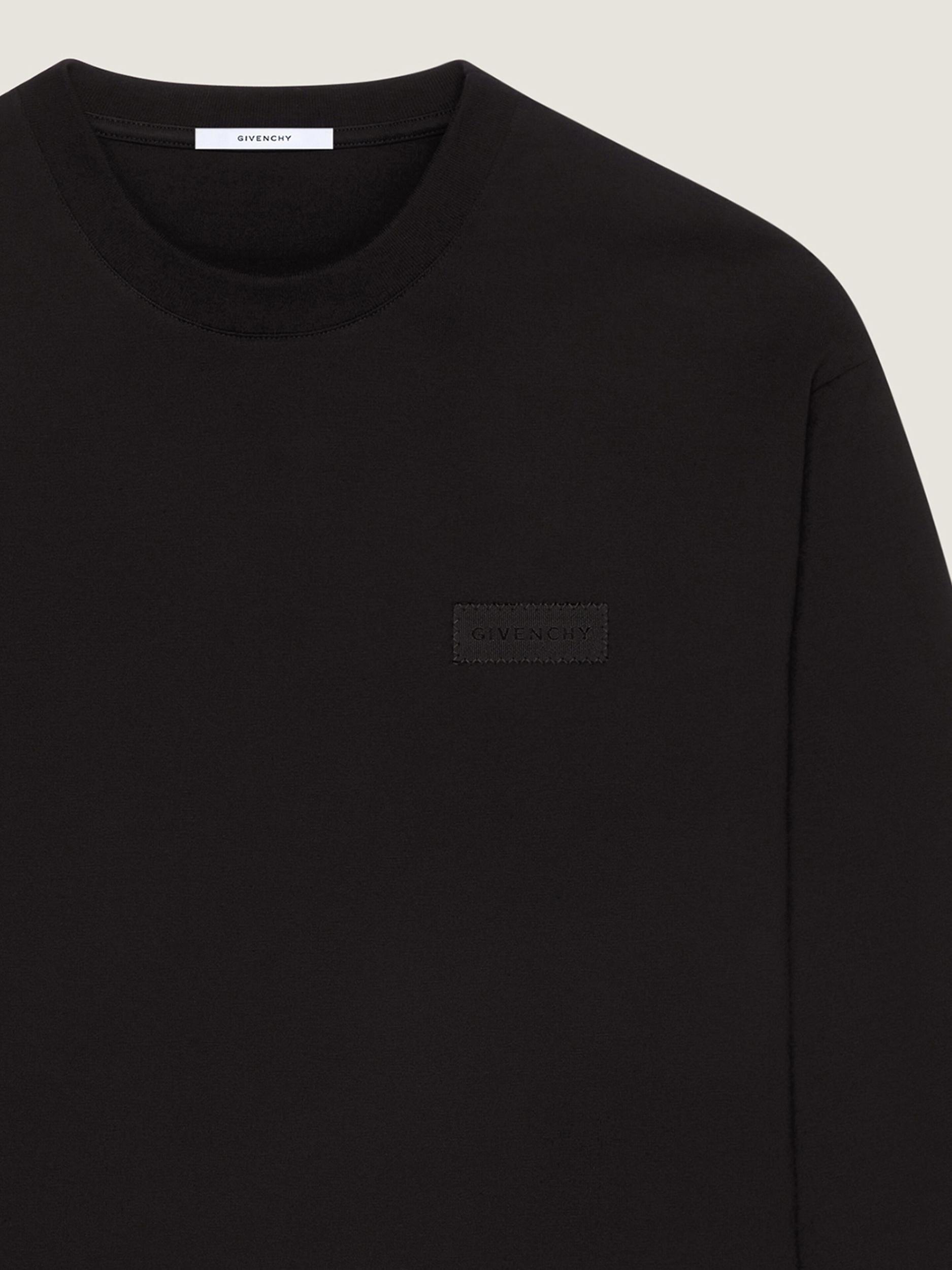 Long sleeve t-shirt in cotton with GIVENCHY patch Product Image