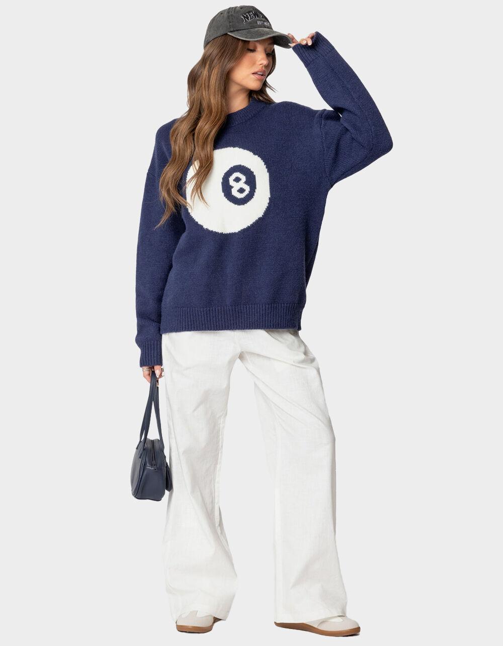 EDIKTED Magic 8 Oversized Chunky Knit Sweater - NAVY Product Image