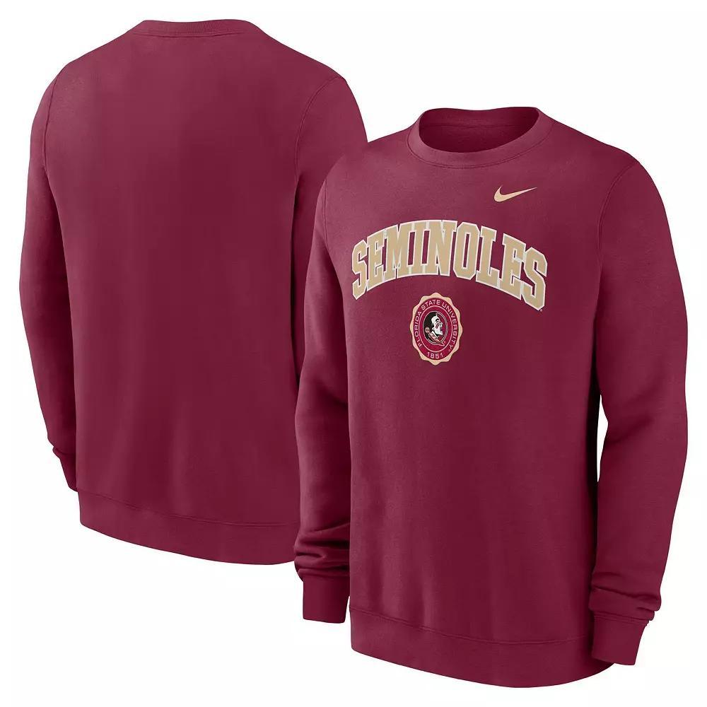 Men's Nike Garnet Florida State Seminoles Arched Seal Pullover Sweatshirt, Size: Large, Red Product Image