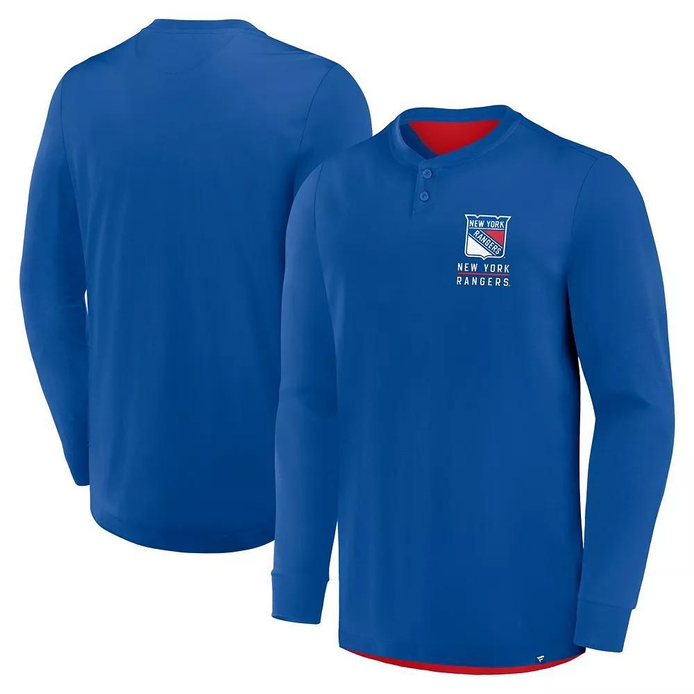 Men's Fanatics Blue New York Rangers Adrenaline Push Long Sleeve T-Shirt, Size: 3XL, Ran Blue Product Image
