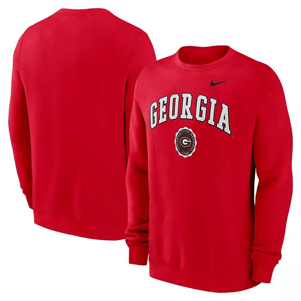 Men's Nike Red Georgia Bulldogs Arched Seal Pullover Sweatshirt, Size: 2XL Product Image