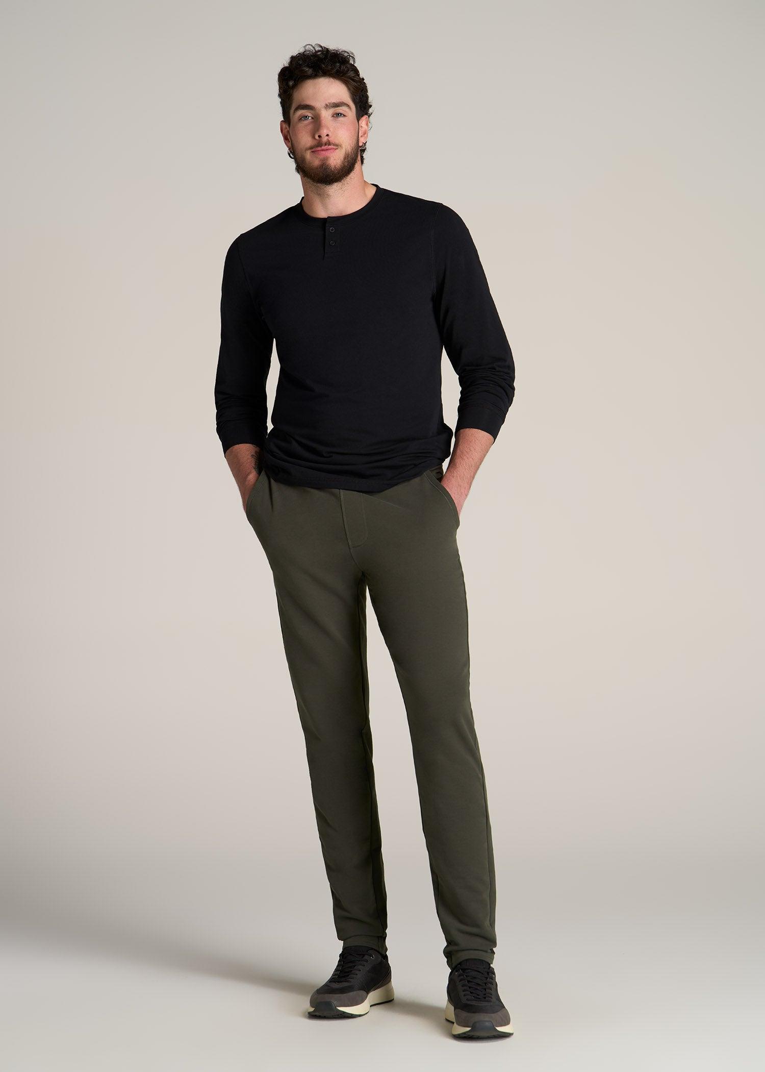 Microsanded French Terry Sweatpants for Tall Men in Iron Grey Product Image