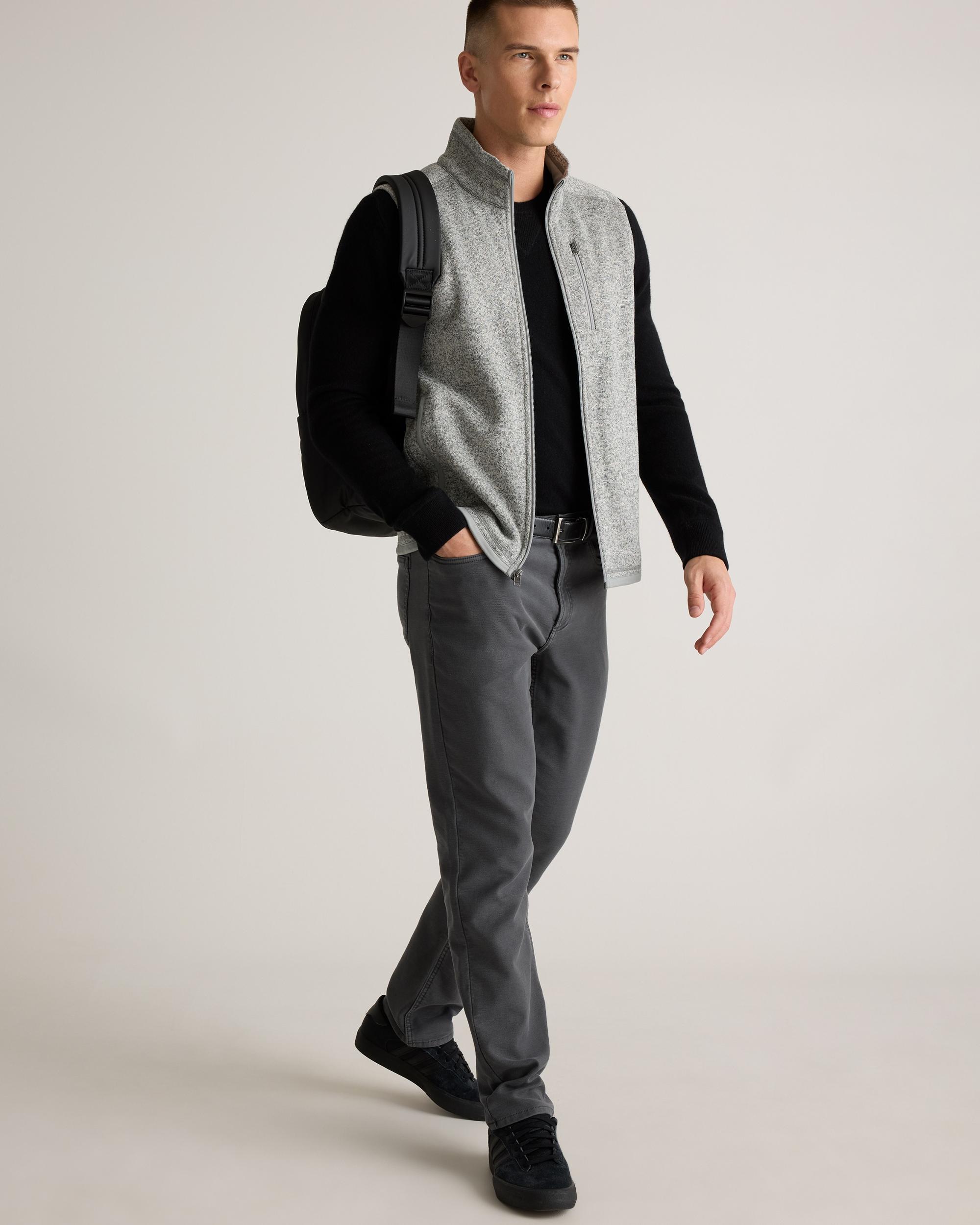 Quince | Men's Sweater-Knit Fleece Full-Zip Vest Size XL, Recycled Polyester Product Image