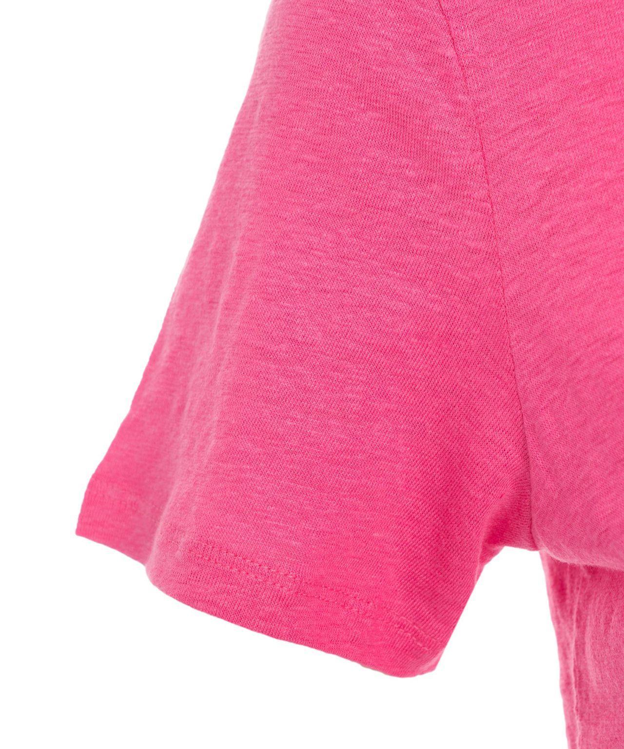 Linen T-shirt with V-neck Product Image
