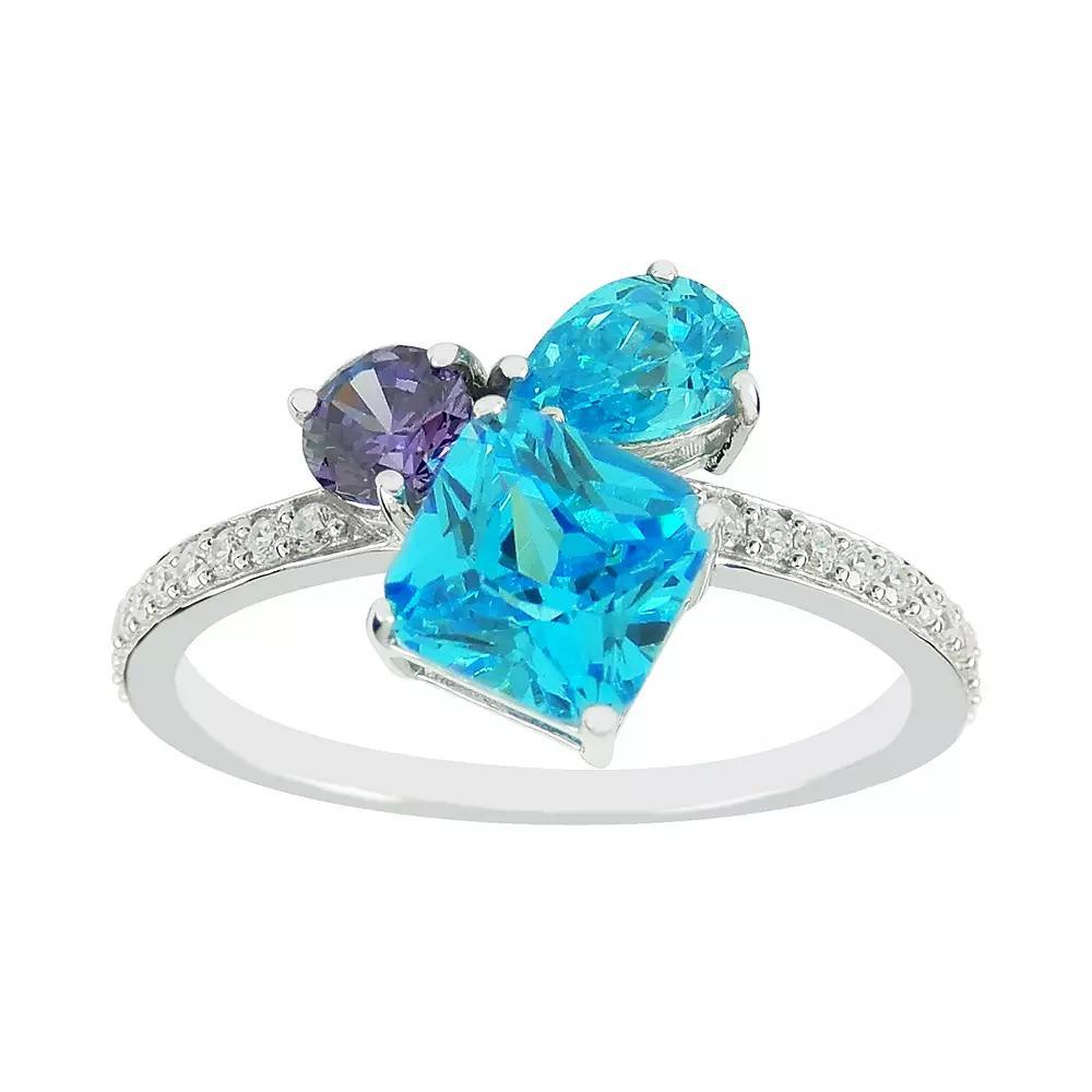 SIRI USA by TJM Sterling Silver Blue & Purple Cubic Zirconia Ring, Women's, Size: 8 Product Image