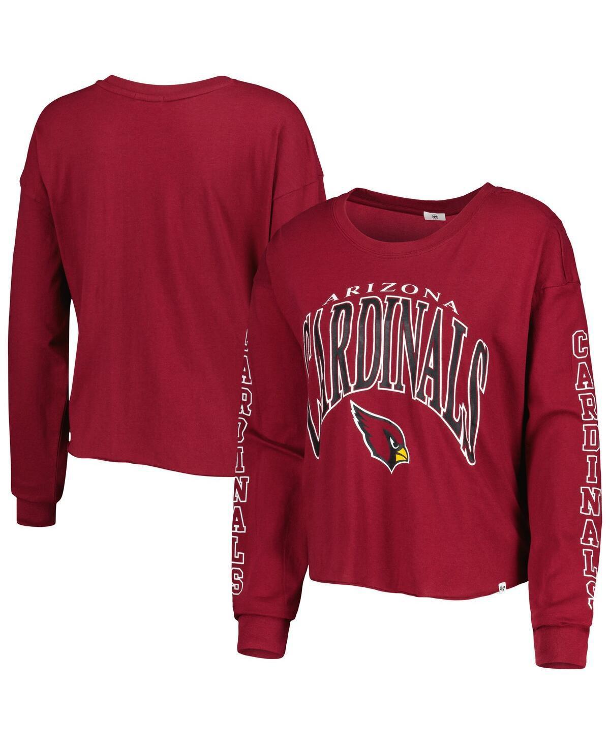 Womens 47 Cardinal Arizona Cardinals Skyler Parkway Cropped Long Sleeve T-Shirt Product Image