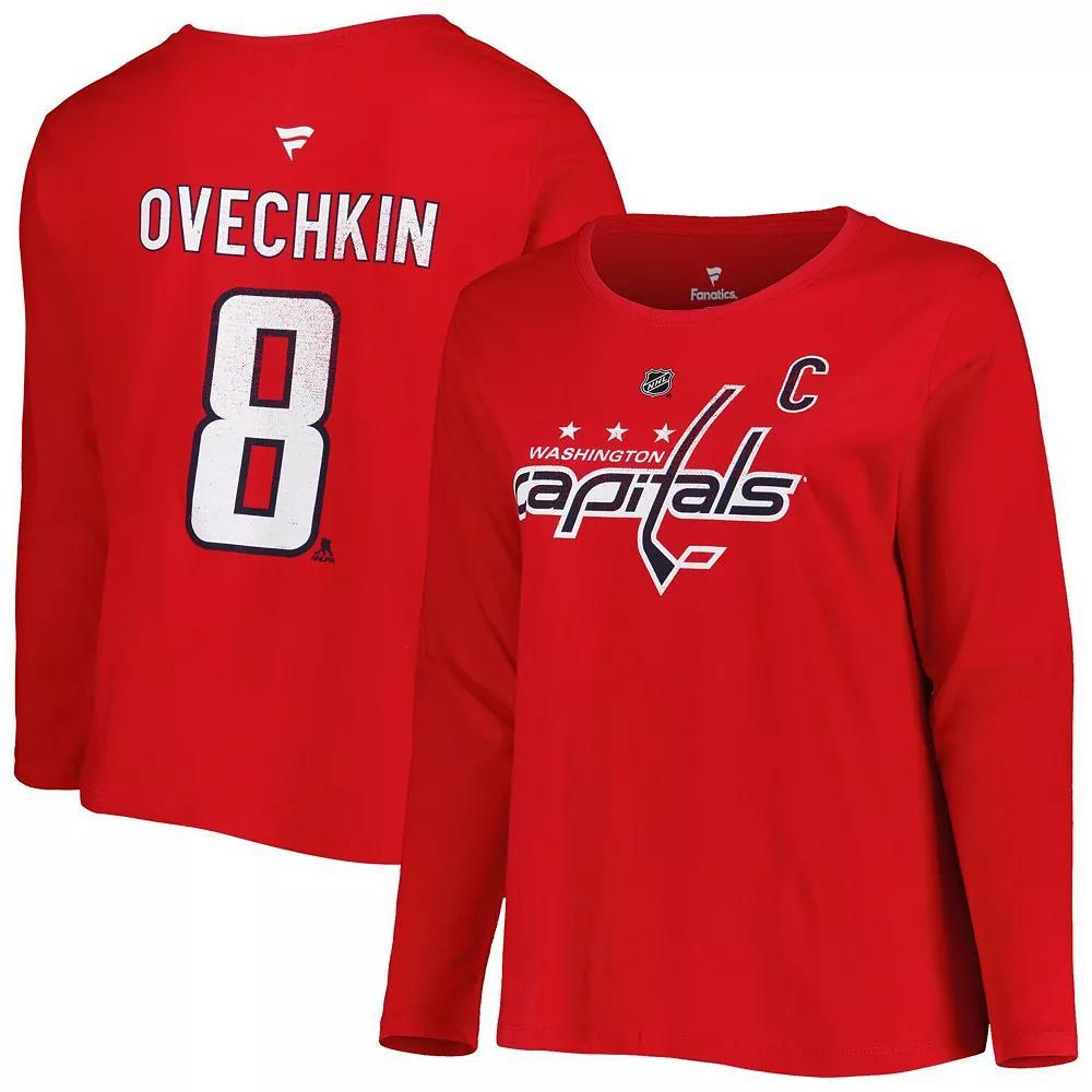 Womens Profile Alexander Ovechkin Washington Capitals Plus Size Name & Number Long Sleeve T-Shirt Product Image