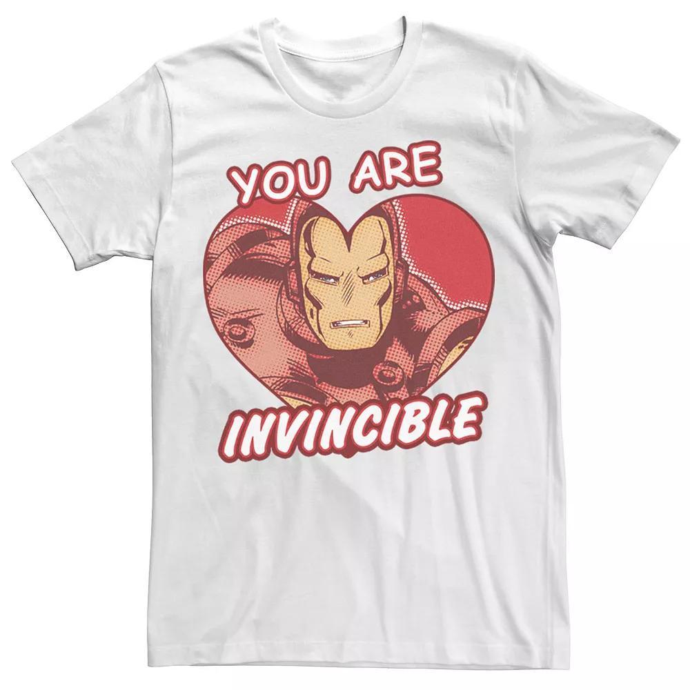 Big & Tall Marvel Iron Man Invincible Heart Valentines Day Comic Tee, Mens Product Image