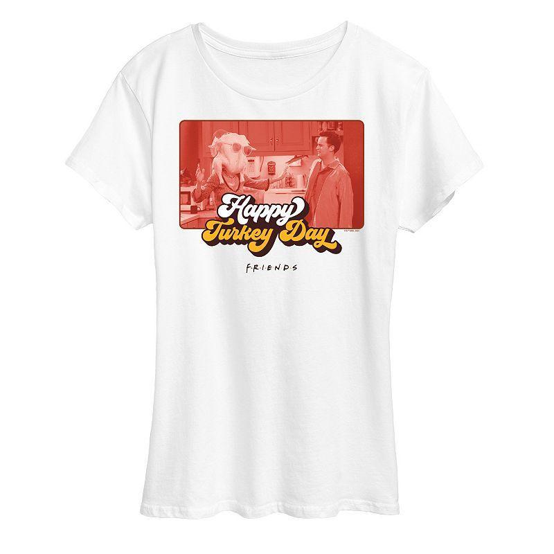 Womens Friends Happy Turkey Day Graphic Tee, Girls Product Image