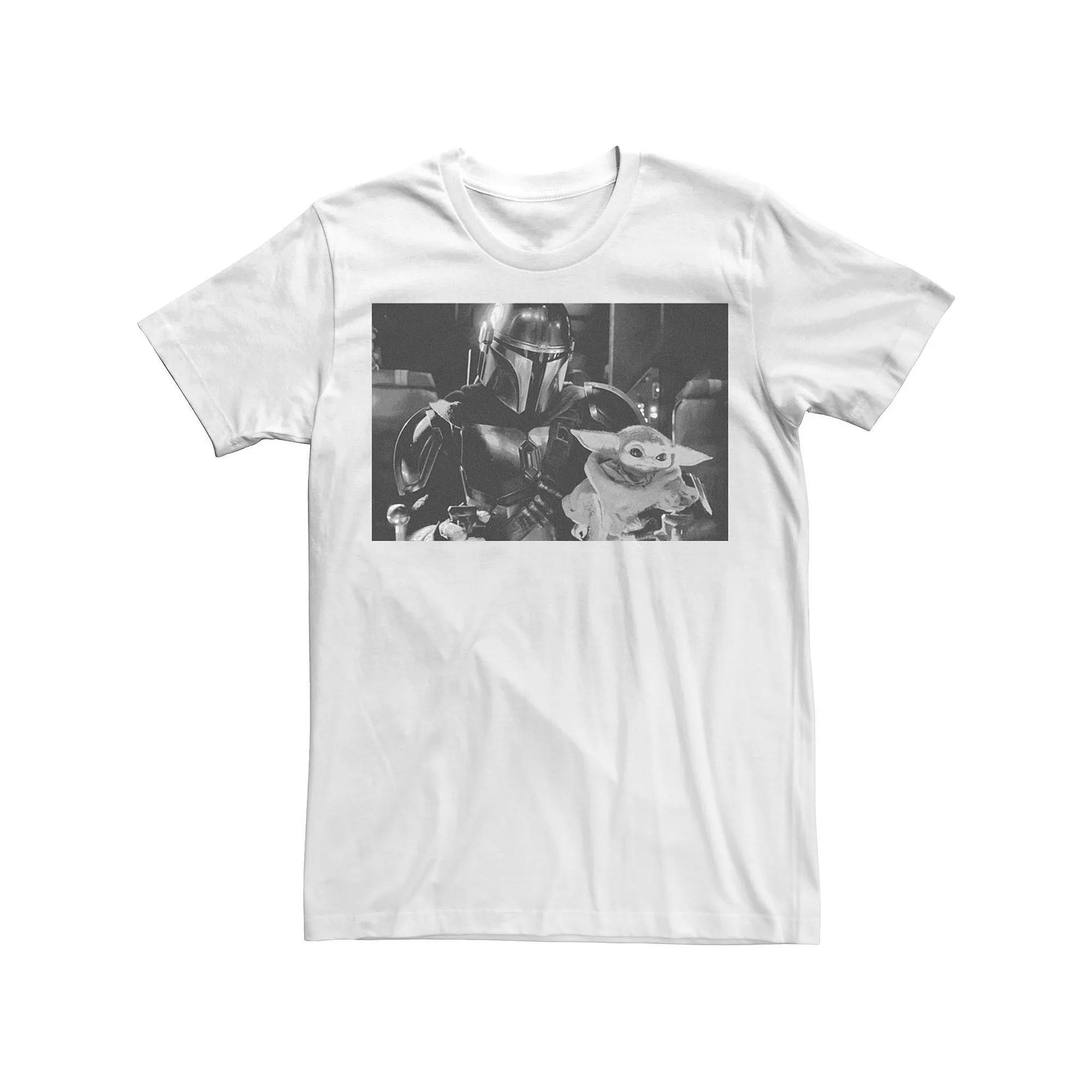 Men's Star Wars The Mandalorian & The Child Black & White Portrait Tee, Size: XL Product Image