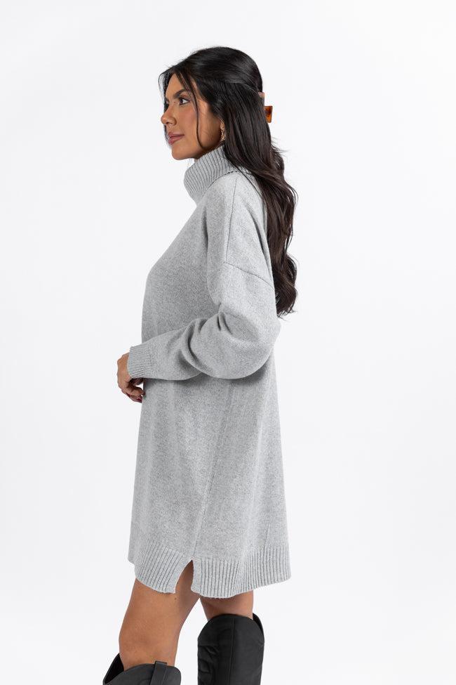 Changing Locations Grey Turtleneck Sweater Dress SALE Product Image