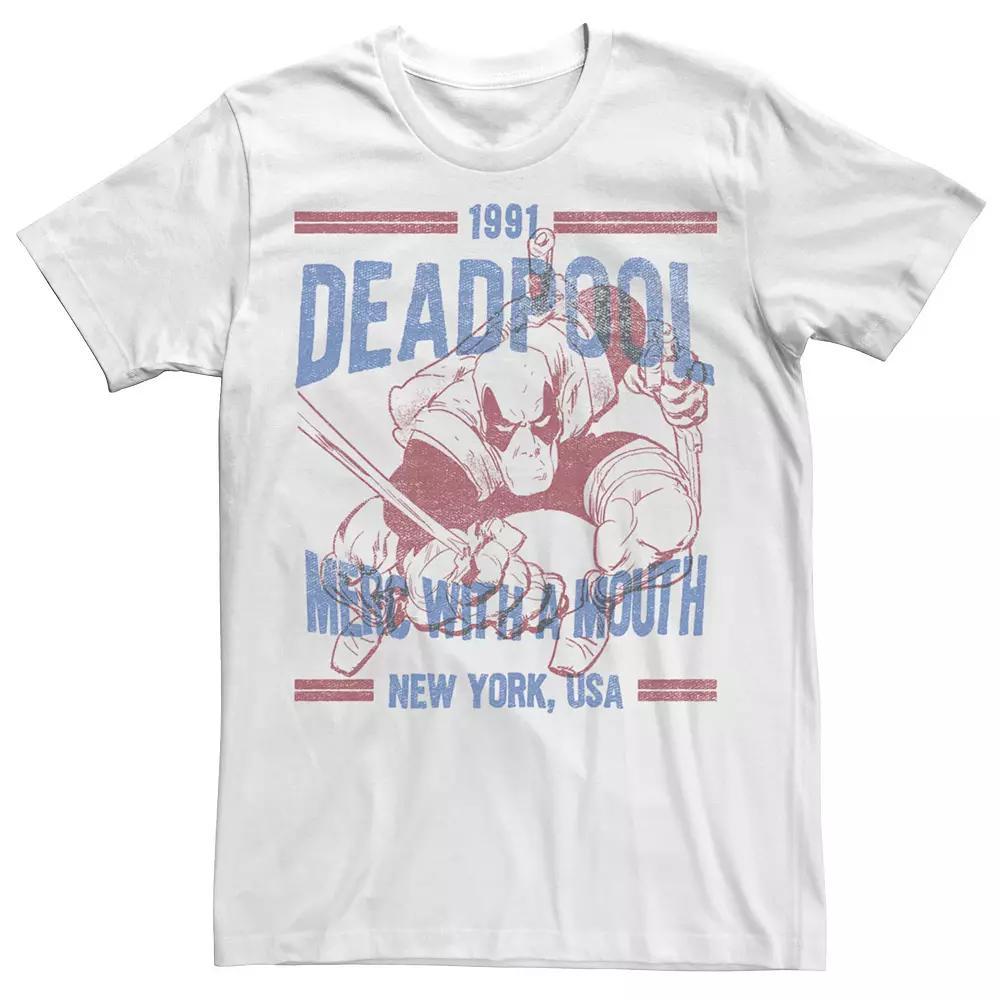 Men's Marvel Deadpool Est. 1991 Merc With A Mouth Tee, Size: Medium, White Product Image