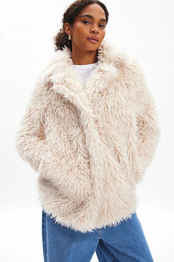 Glamorous Faux Fur Jacket Womens at Urban Outfitters Product Image