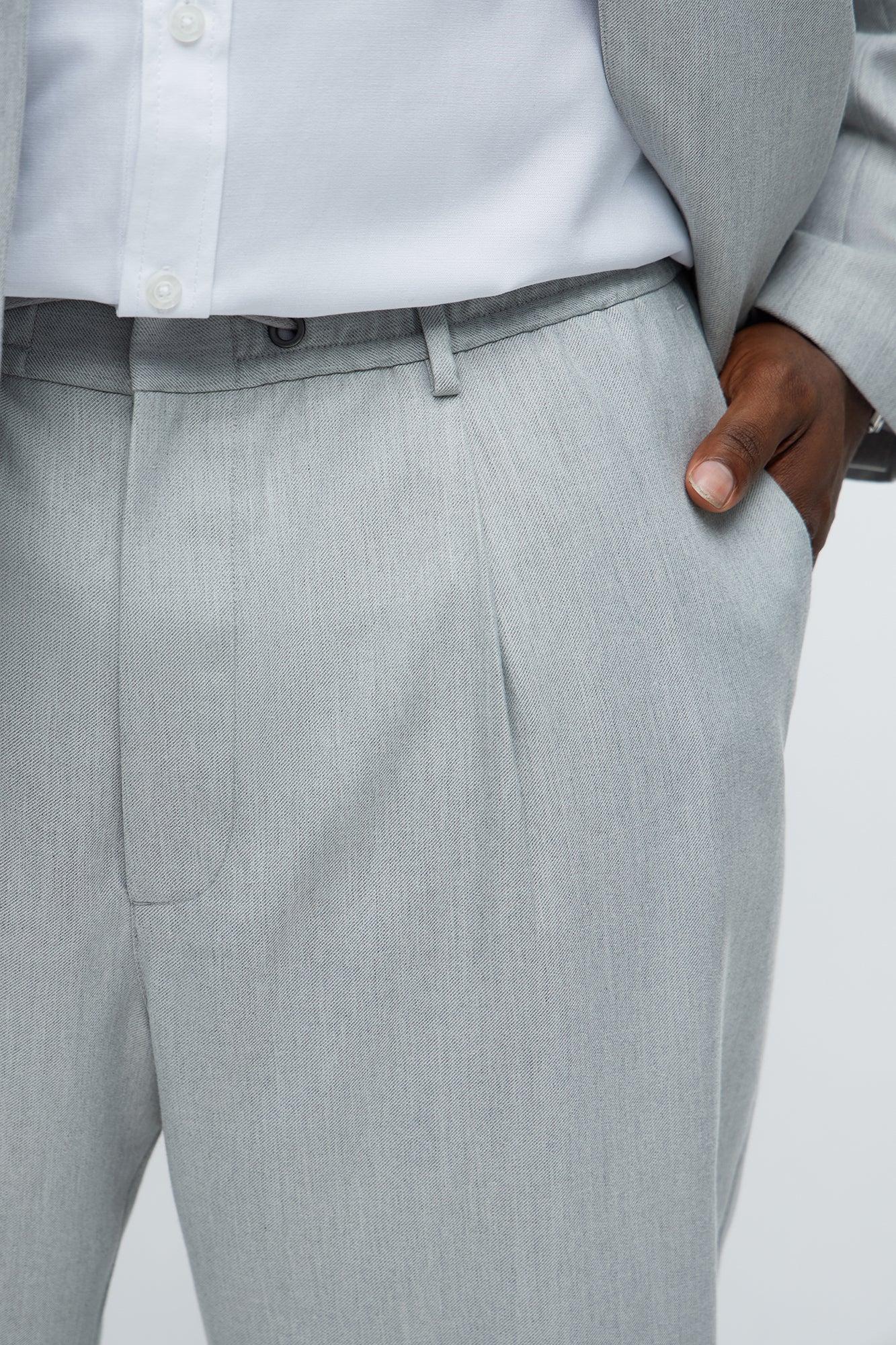 Slim Modern Stretch-Waist Everyday Trouser - Light Grey Product Image