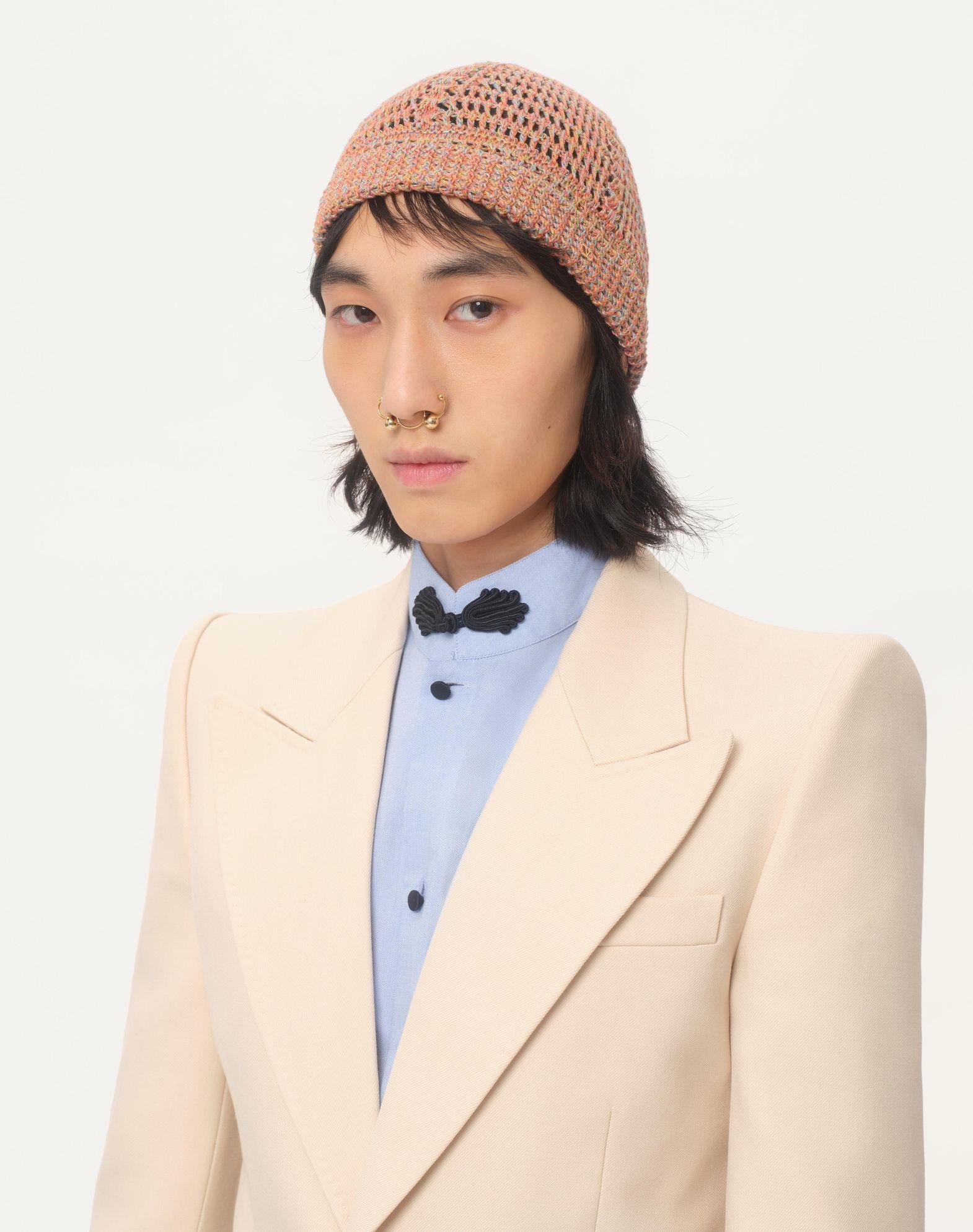 Vlogo Signature Knitted Beanie In Linen And Cotton Product Image