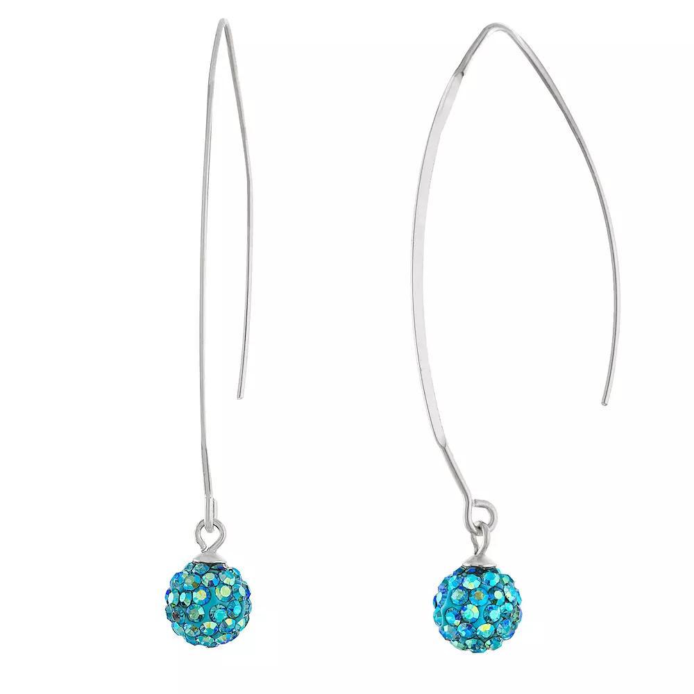Main and Sterling Sterling Silver Crystal Thread Wire Drop Earrings, Women's, Blue Product Image