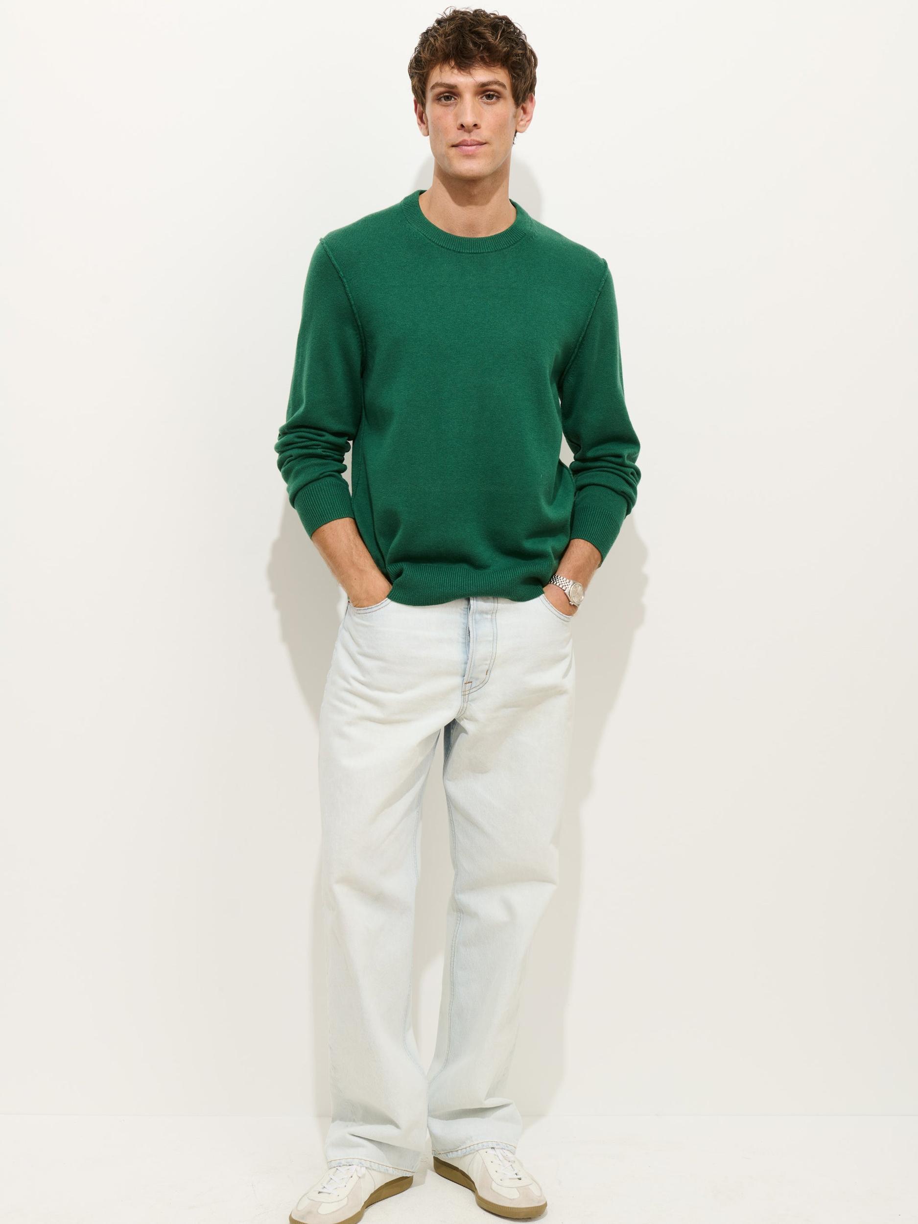 Reverse Seam Crew In Wool Cotton Product Image