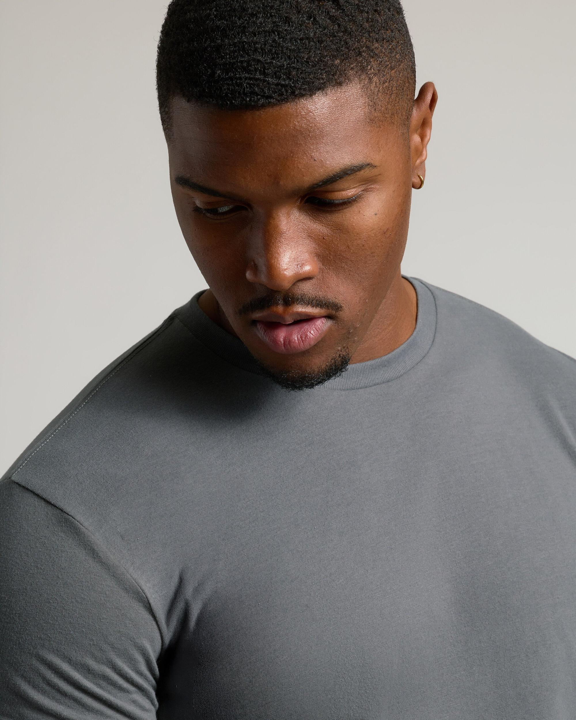 Carbon Tall Straight Hem Crew Neck T-Shirt Product Image