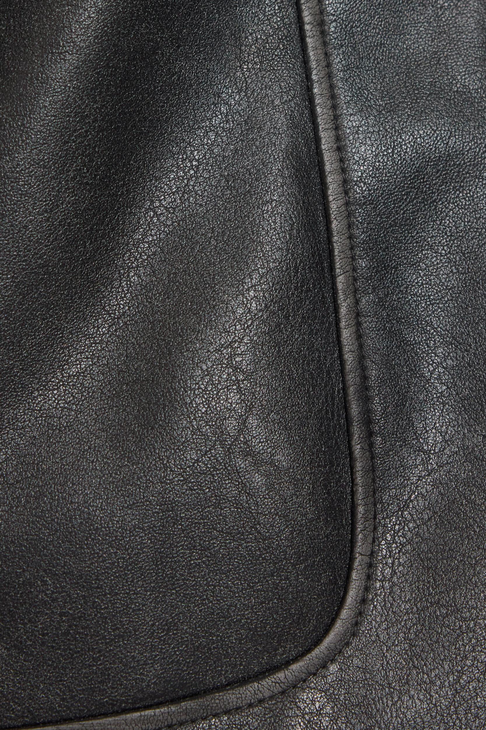 Oversized Faux Leather Worker Jacket Product Image