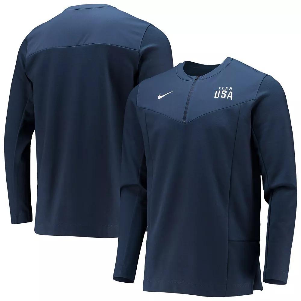 Men's Nike Navy Team USA Half-Zip Performance Jacket, Size: Small, Usa Blue Product Image