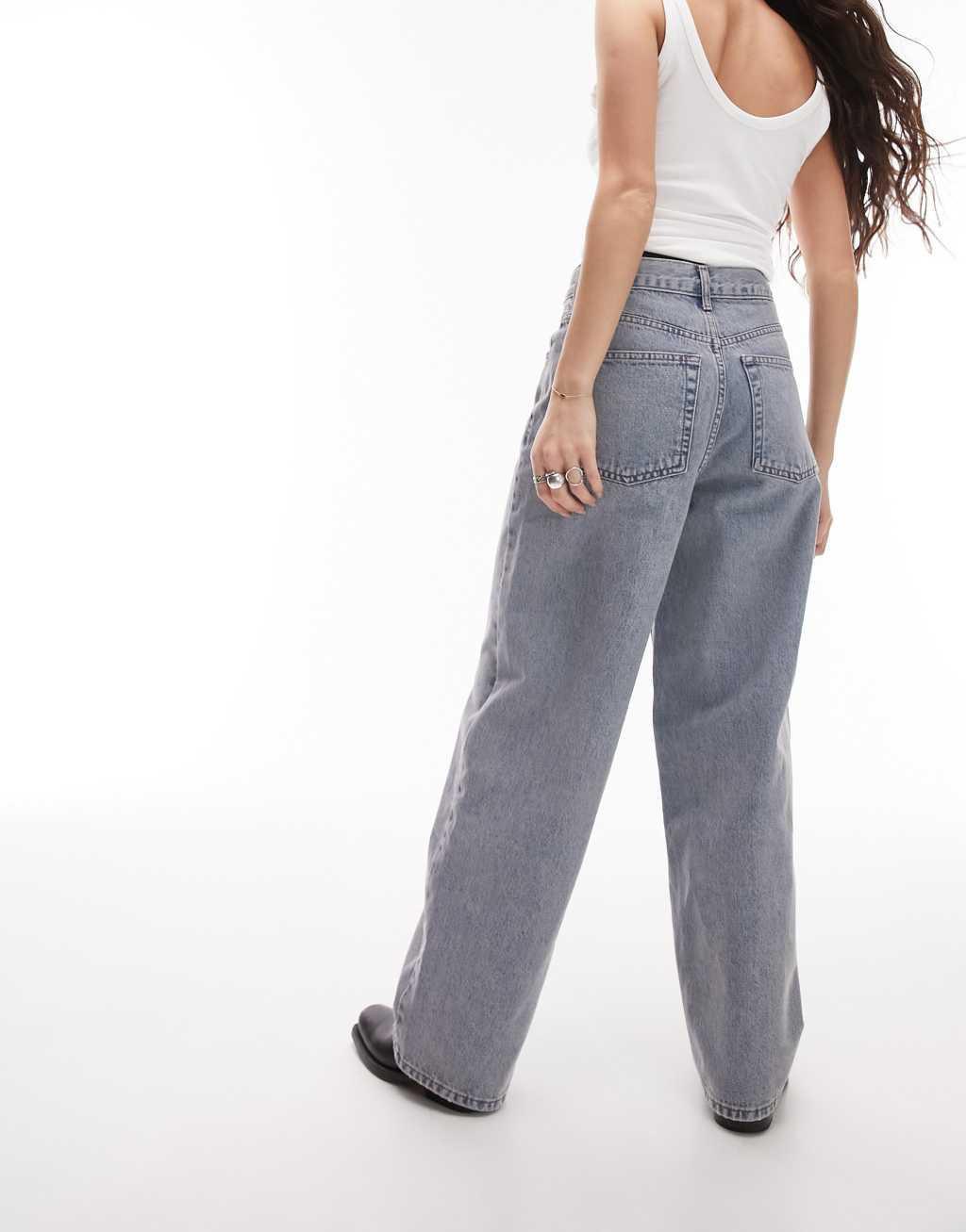 Topshop 90s straight jeans in dirty bleach Product Image