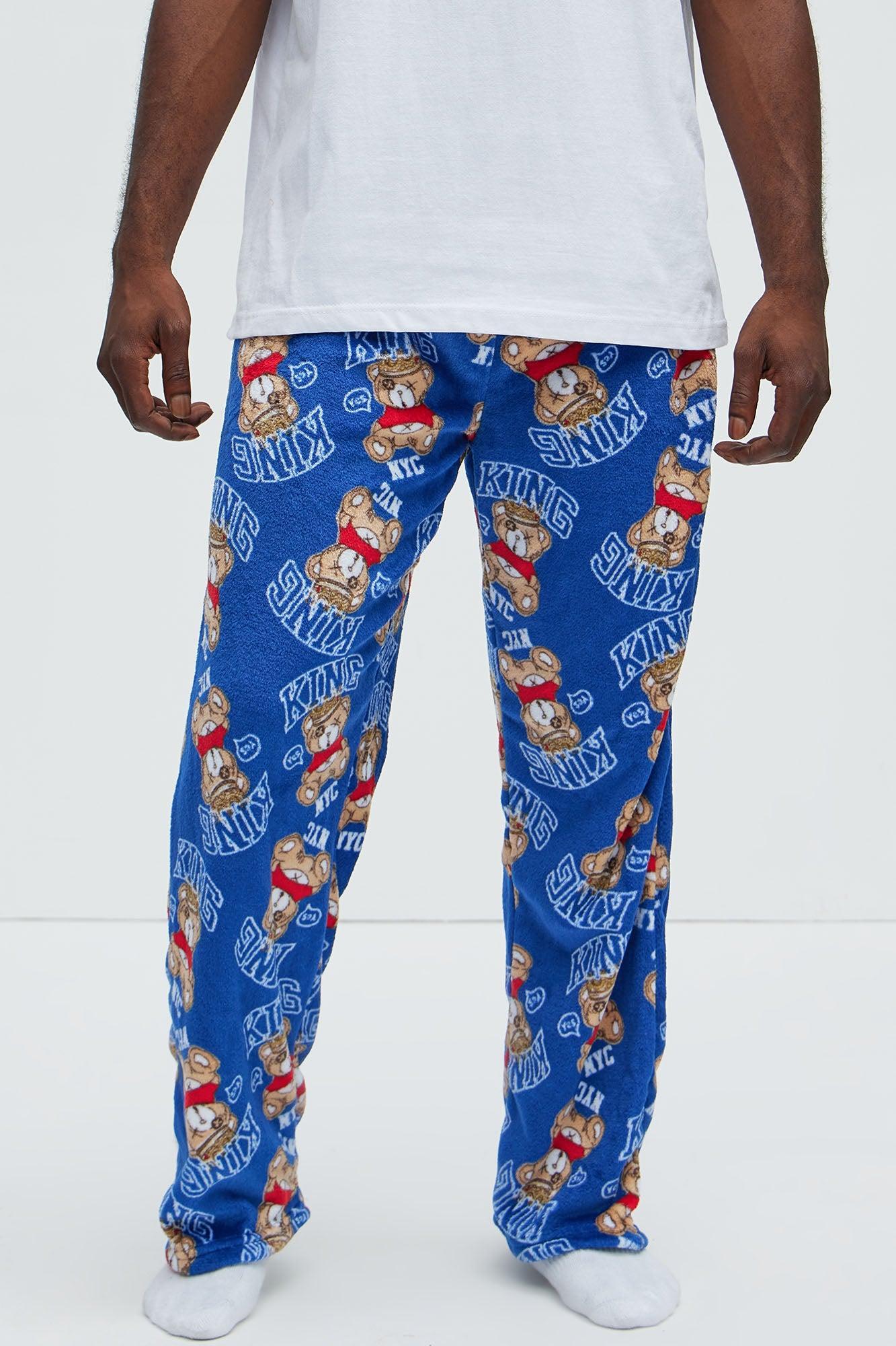 King Of New York Plush Lounge Pants - Blue/combo Product Image