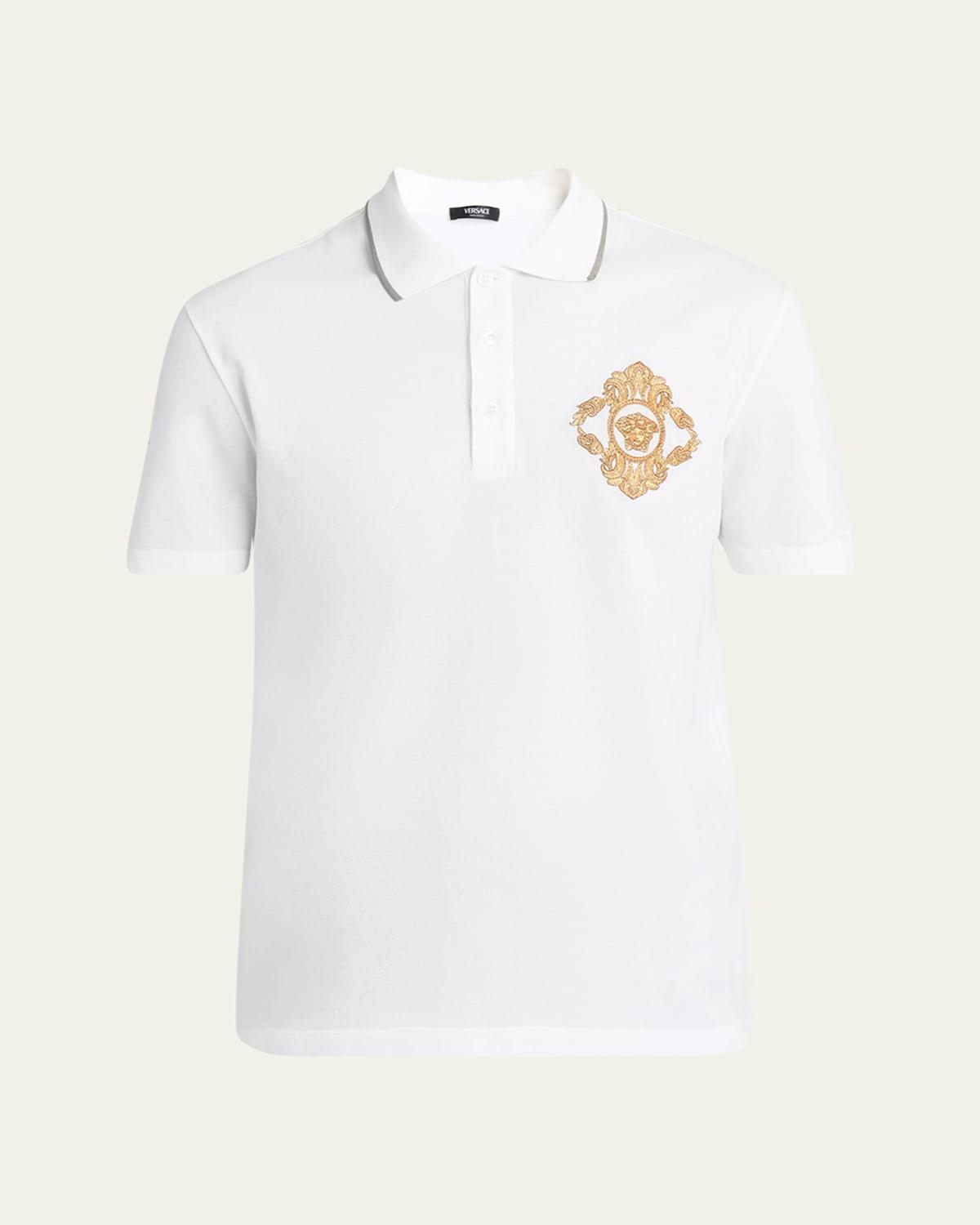 Mens Barocco Crest Pique Polo Shirt Product Image