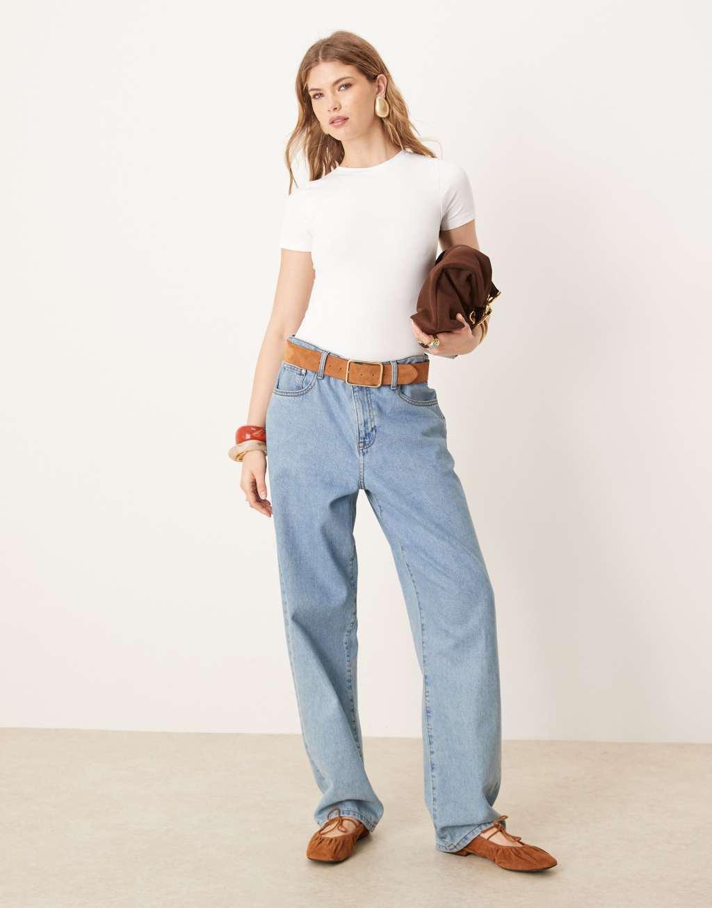 ASOS DESIGN seamless crew neck bodysuit in white Product Image