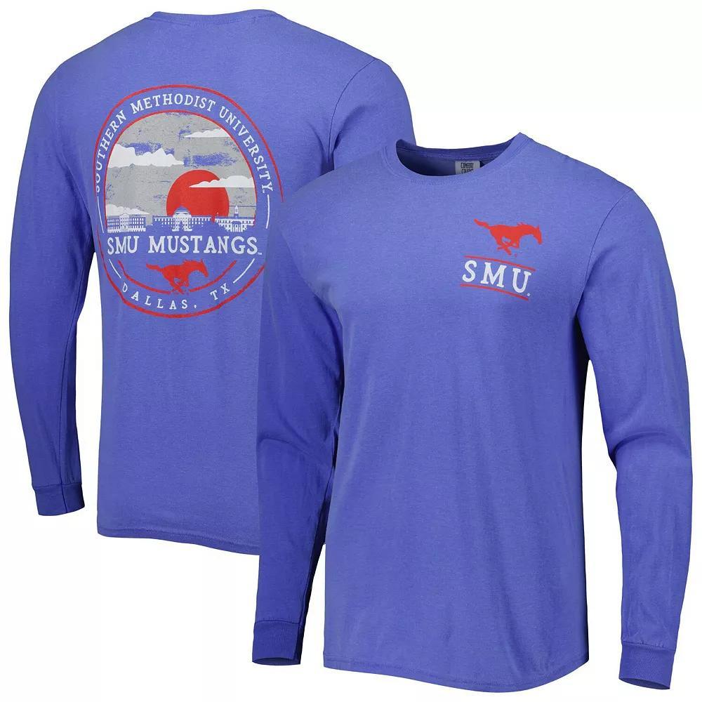 Men's Royal SMU Mustangs Circle Campus Scene Long Sleeve T-Shirt, Size: Large, Nc2 Blue Product Image
