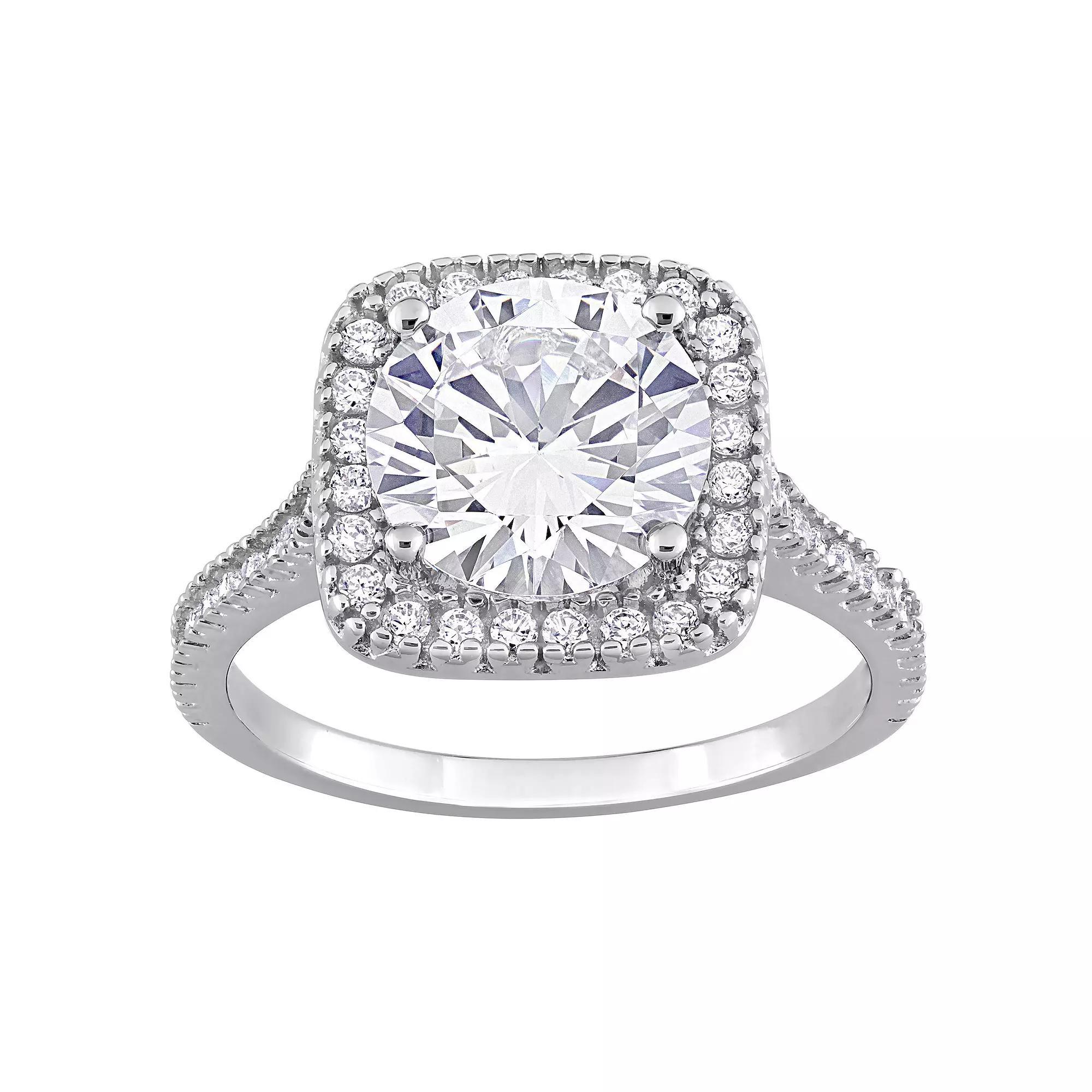 Stella Grace Sterling Silver Cubic Zirconia Halo Engagement Ring, Women's, Size: 5 Product Image