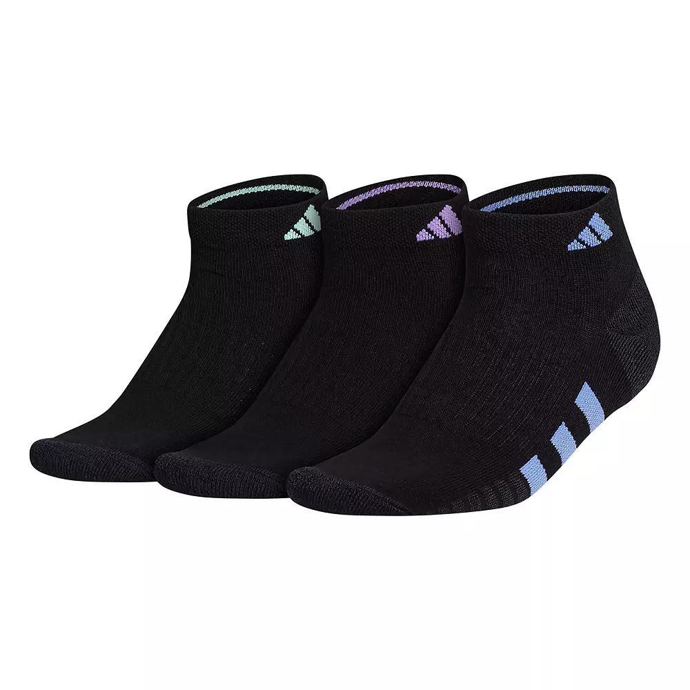Women's adidas Cushioned 3.0 3-Pack Low Cut Socks, Size: 5-10, Black Blue Purple Product Image