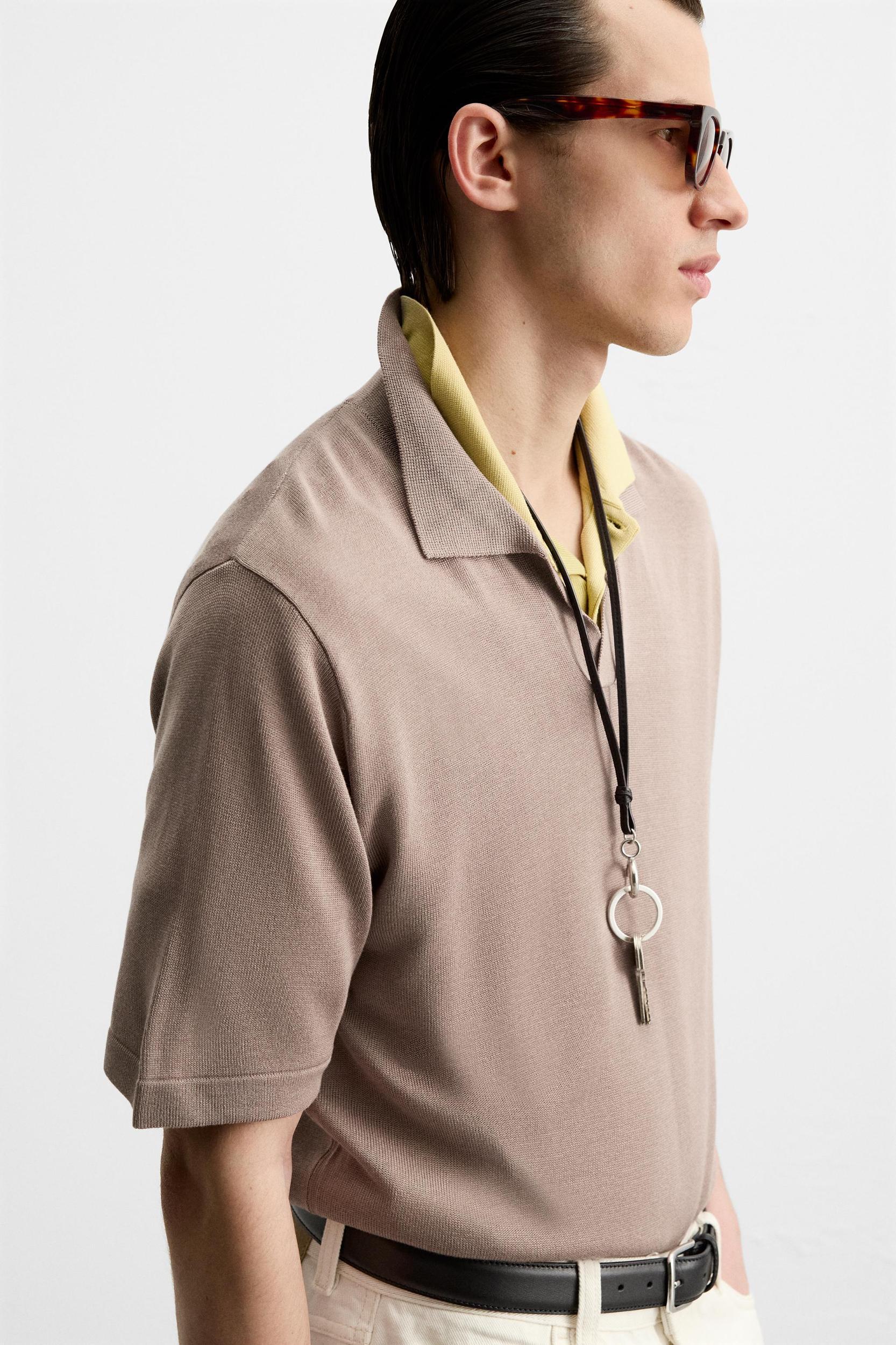 VISCOSE KNIT POLO SHIRT Product Image