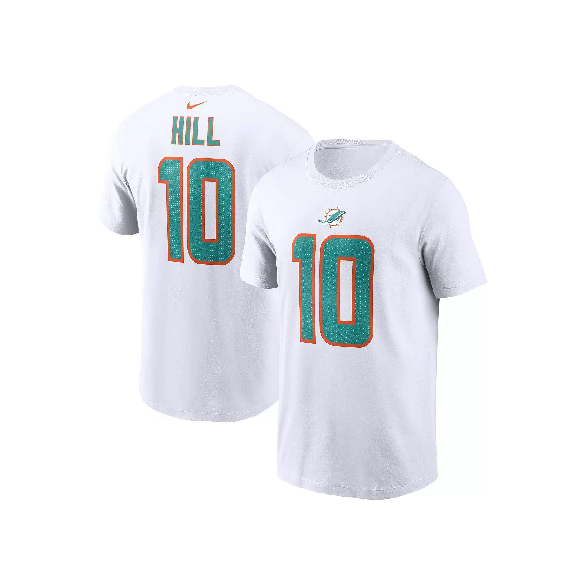 Men's Nike Tyreek Hill White Miami Dolphins Player Name & Number T-Shirt, Size: Large Product Image