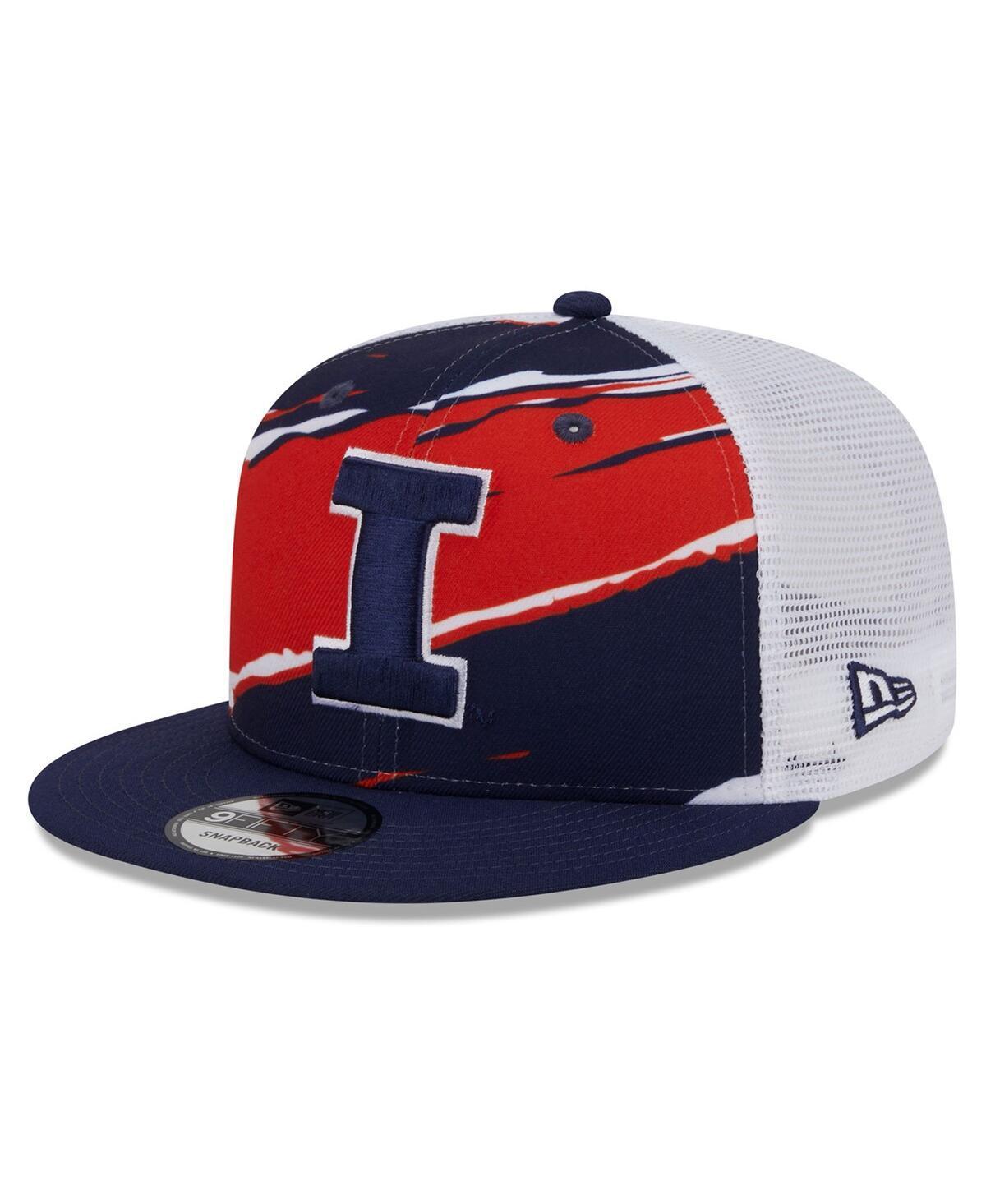 Mens New Era Illinois Fighting Illini Tear Trucker 9FIFTY Snapback Hat, Blue Product Image