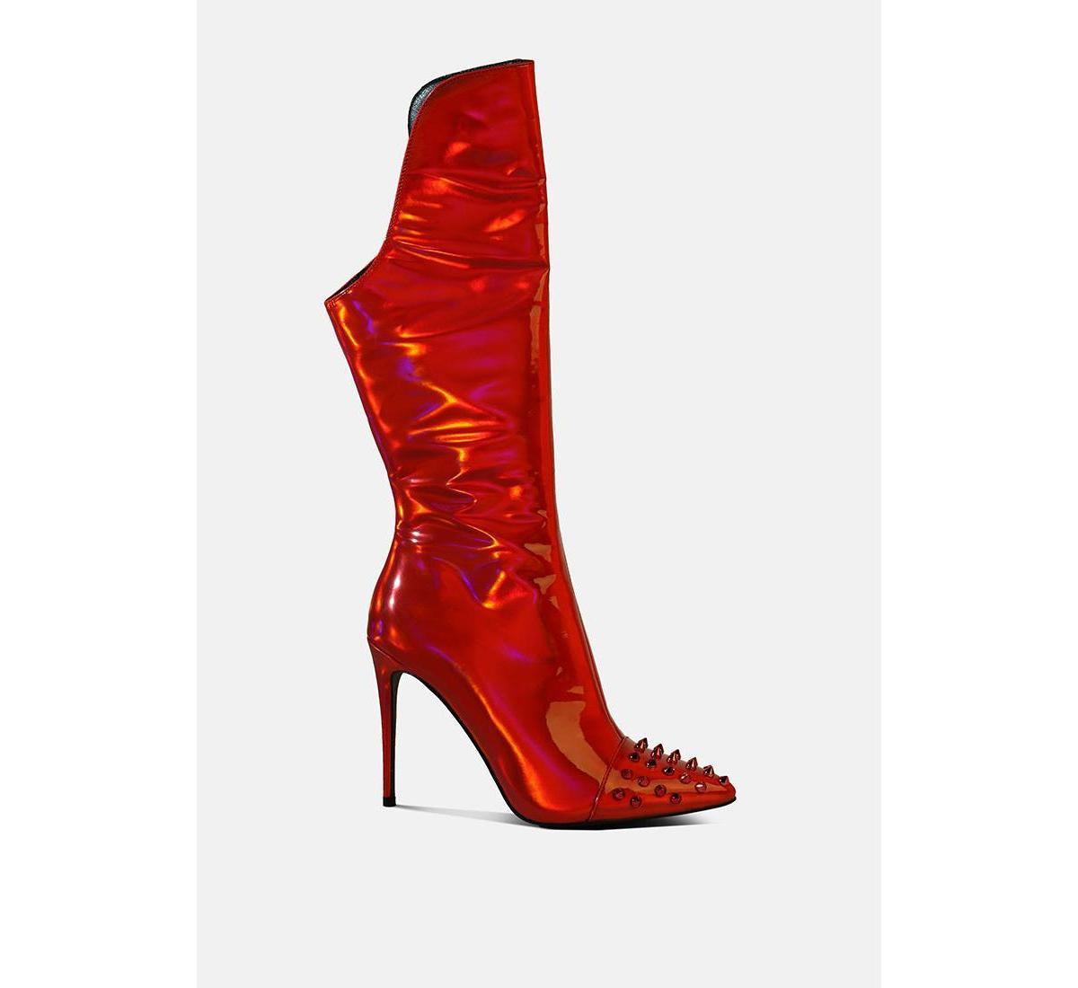 London Rag Forbidden Womens Mid Calf Stiletto Boots Product Image