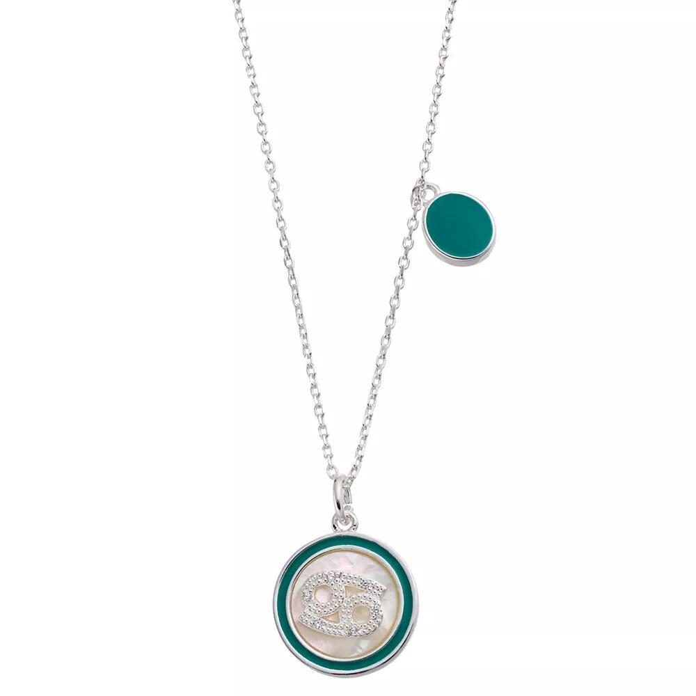 City Luxe Mother of Pearl Pisces Gold Pendant Necklace, Womens Silver Tone Capricorn Product Image