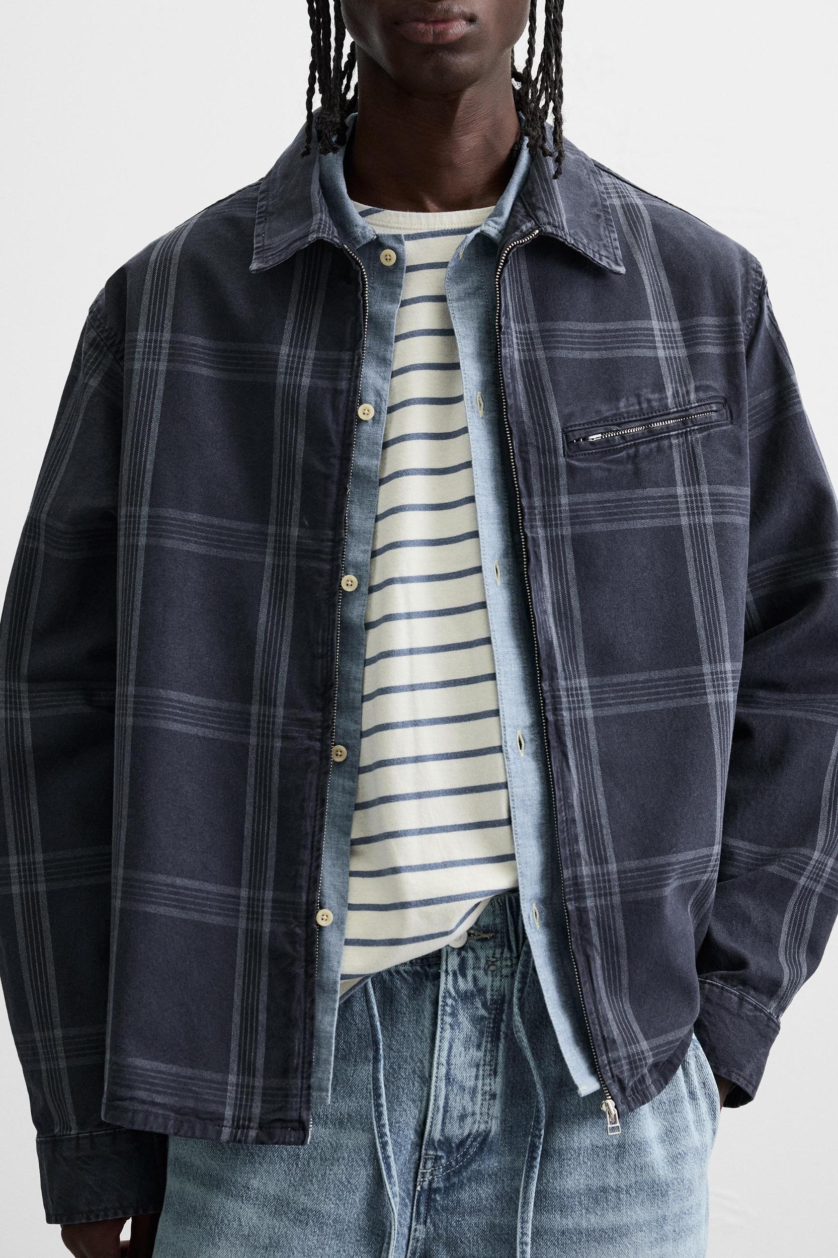 ZIPPERED CHECK JACKET Product Image