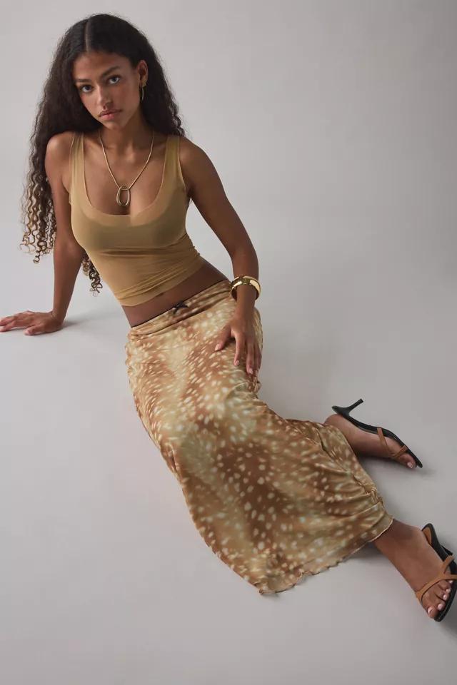 Kimchi Blue Doe Animal Print Mesh Maxi Skirt Product Image
