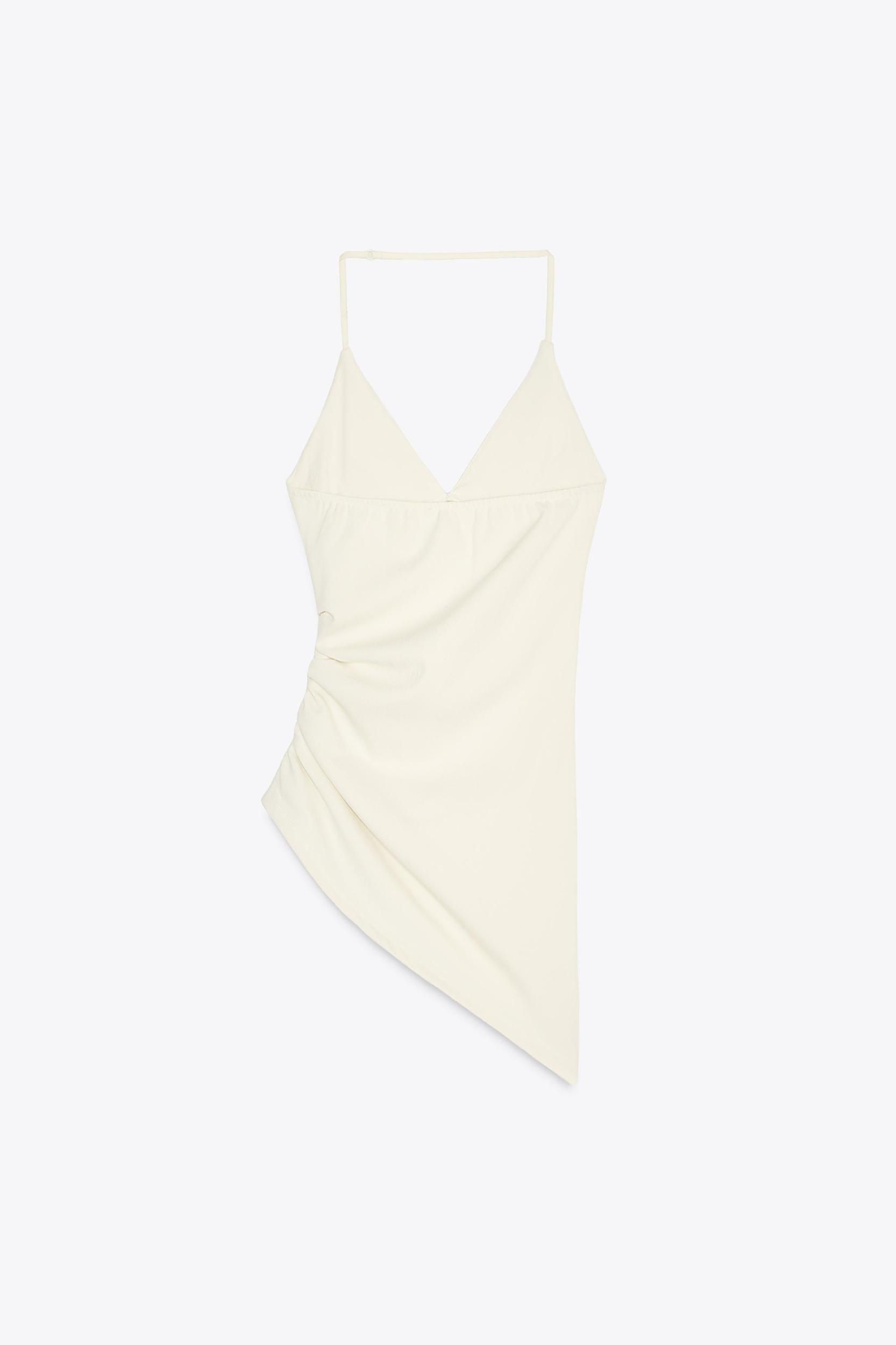 ASYMMETRIC RUCHED STRETCH TOP Product Image