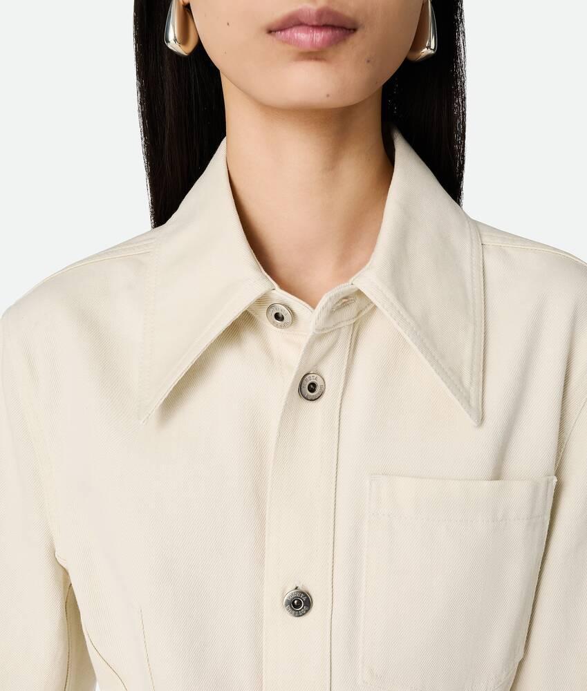 Women's Colored Denim Shirt in Pale meringue Product Image