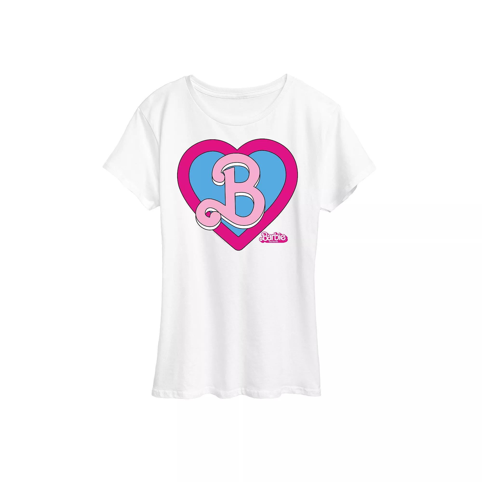 Plus Size Barbie The Movie Heart Crest Graphic Tee, Womens Product Image