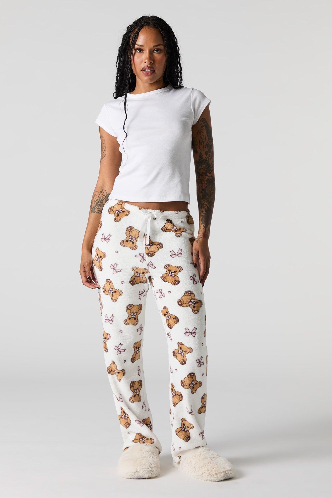 Printed Plush Pajama Pant Female Product Image