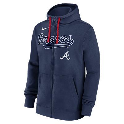 Men's Nike Navy Atlanta Braves Knockout Script Full-Zip Hoodie, Size: 2XL, Blue Product Image
