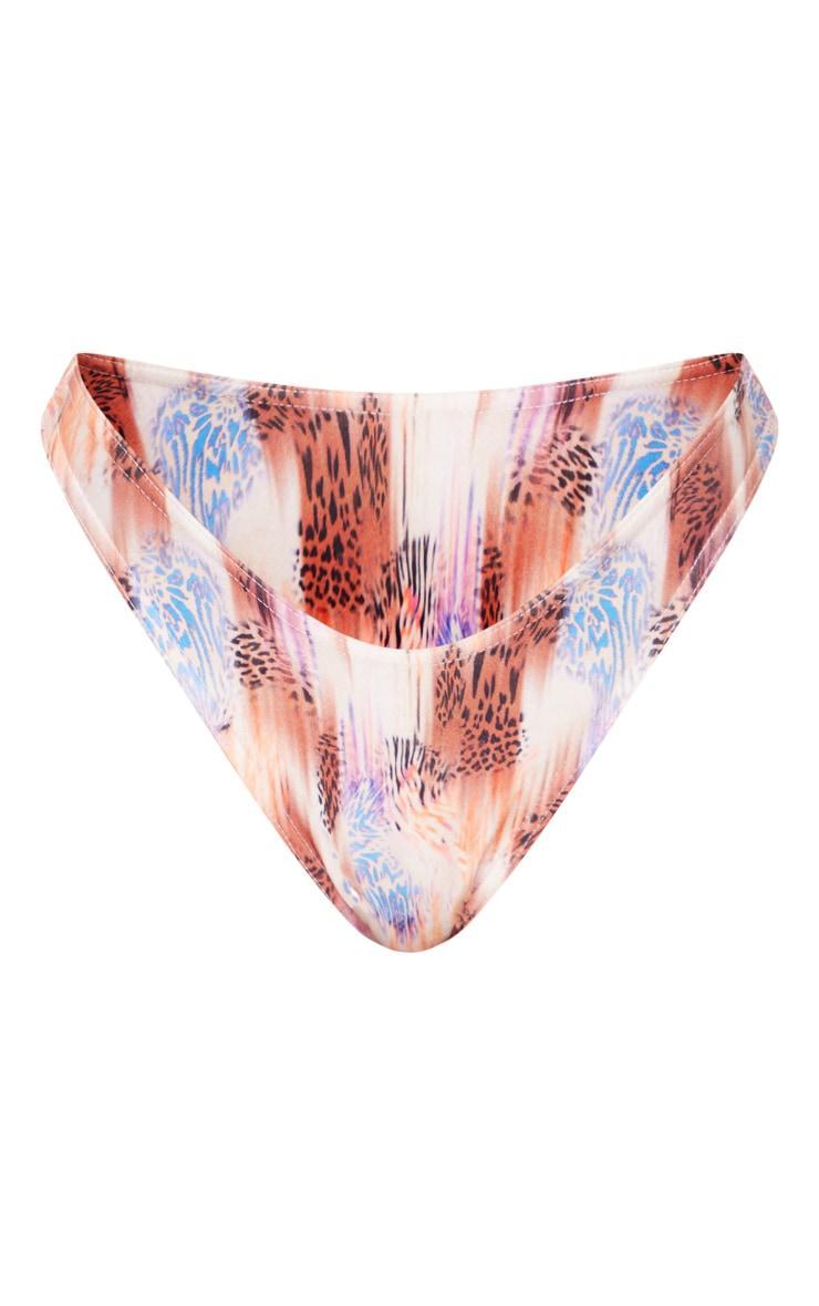 Purple Mixed Animal Print High Brazilian Bikini Bottoms Product Image