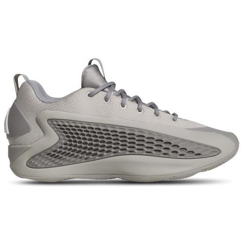 adidas Mens Anthony Edwards adidas Anthony Edwards 1 Low - Mens Basketball Shoes Metallic Grey/Dove Product Image