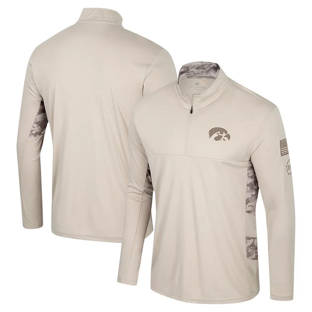 Men's Colosseum Natural Colorado State Rams OHT Military Appreciation Quarter-Zip Jacket, Size: Medium, Beige Product Image