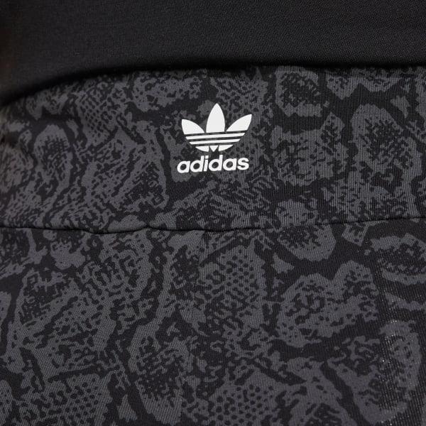 adidas Snakeskin Allover Print Leggings Black 2XS Womens Product Image